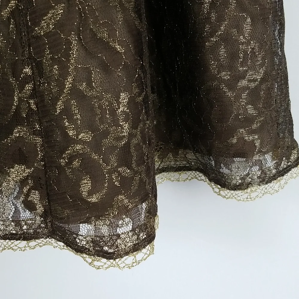 Papell Studio metallic lace skirt size M NWT - Picture 2 of 8